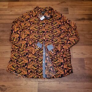 NWT‎ Cremieux Premium Denim Button Down Shirt Stretch Paisley Print 3XT